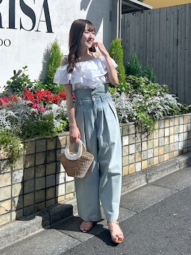 3サイズ展開】ハイウエストバギーデニムパンツを使った人気