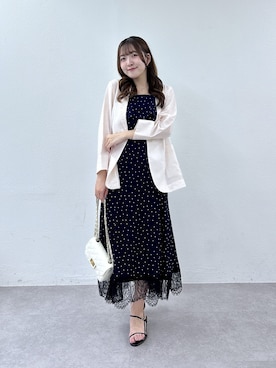 「La boutique BonBon（ラブティックボンボン）の【ロングシーズンおすすめ】シアーライトスラブシングルジャケット（テーラードジャケット、ピンク系）」を使った、Sanaさん（レディース・163cm）の春コーディネート