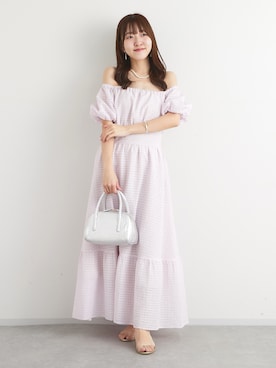 「春ニット」｜「アイテム（ワンピース）」を使った、Sanaさん（レディース・163cm）の春コーディネート