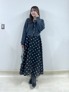 「ドット柄」｜Sanaさん（レディース・163cm）の秋コーディネート