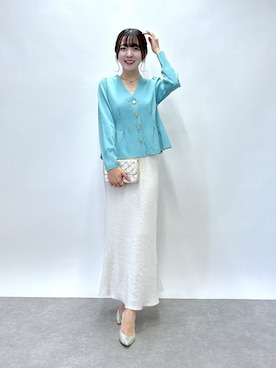「ぺプラムトップス」｜「アイテム（グレー系）」を使った、Sanaさん（レディース・163cm）の夏コーディネート