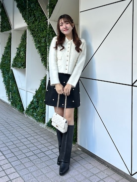 「レザースカート」｜Sanaさん（レディース・163cm）の秋コーディネート