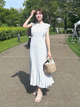 「ドットワンピ」｜Sanaさん（レディース・163cm）の春コーディネート