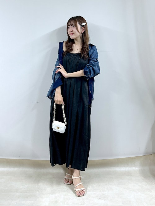 3シーズン着れる】シアーデニム金釦2WAYシャツ（シャツ/ブラウス