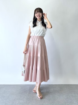 「アイテム（スカート）」を使った、Sanaさん（レディース・163cm）の夏コーディネート