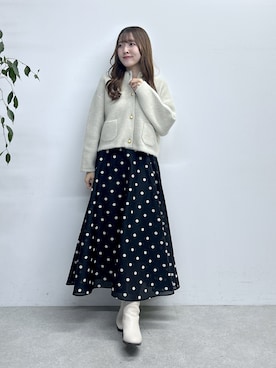 「アイテム（ノーカラージャケット）」を使った、Sanaさん（レディース・163cm）の秋コーディネート