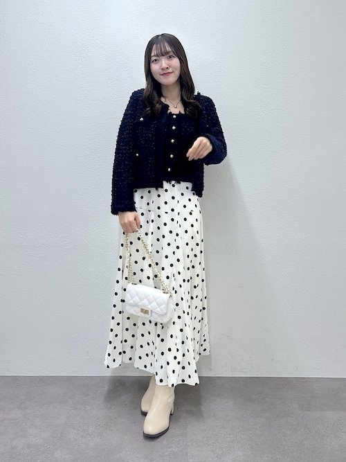 ラブティックボンボン　ファンシーツイードニット　ジャケットとキャミソールのセット La boutique Bonbon（ラブティックボンボン） ニット セーター 「今