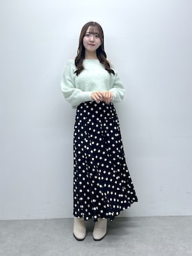 「カシミヤ」｜「アイテム（トップス）」を使った、Sanaさん（レディース・163cm）の冬コーディネート