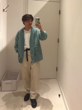 「アイテム（カーディガン/ボレロ）」を使った、はるとさん（メンズ・162cm）の秋コーディネート