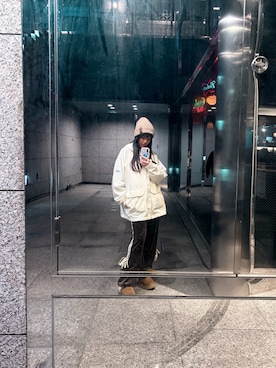 「THE NORTH FACE（ザノースフェイス）のアイテム（帽子）」を使った、aoiさん（レディース・163cm）の冬コーディネート