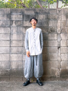 「NO ID.（ノーアイディ）のアイテム（ハンチング/ベレー帽）」を使った、ぴーすけぴーすけさん（メンズ・175cm）の夏コーディネート