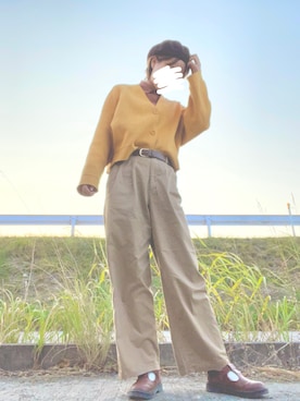 「イエベ」｜「アイテム（ハンチング/ベレー帽）」を使った、Sayuchiさん（レディース・161cm）の秋コーディネート