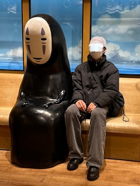 「H&M（エイチ・アンド・エム）のアイテム（ダウンジャケット/コート）」を使った、こーさん（メンズ・180cm）の冬コーディネート