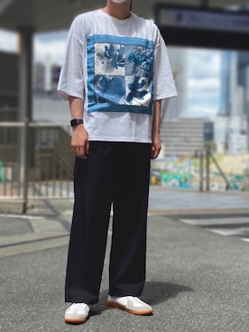「Ellno Loset（エルノロゼット）のアイテム（スラックス）」を使った、ユウダイさん（メンズ・173cm）の夏コーディネート