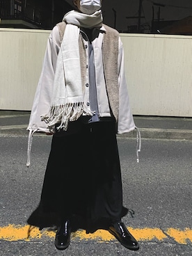「袴パンツ」｜「アイテム（ブルゾン）」を使った、ユウダイさん（メンズ・173cm）の冬コーディネート