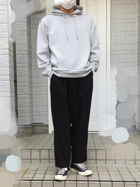「JUNRED（ジュンレッド）のアイテム（パーカー）」を使った、ユウダイさん（メンズ・173cm）の秋コーディネート