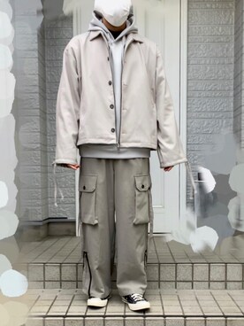「JUNRED（ジュンレッド）のアイテム（パーカー）」を使った、ユウダイさん（メンズ・173cm）の冬コーディネート