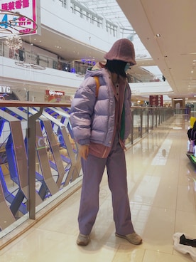 「jouetie（ジュエティ）のアイテム（ダウンジャケット/コート）」を使った、Rhyoさん（レディース・158cm）の秋コーディネート