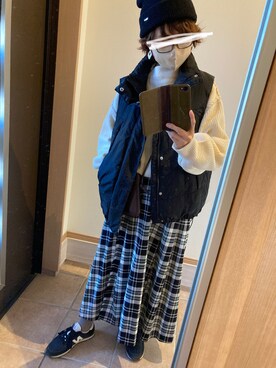 「ベストコーデ」｜「アイテム（ニットキャップ/ビーニー）」を使った、うっぴさん（レディース・157cm）の冬コーディネート