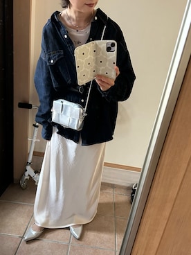 「DISCOAT（ディスコート）のアイテム（バッグ）」を使った、うっちーさん（レディース・157cm）の春コーディネート