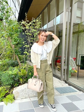「Honeys（ハニーズ）のアイテム（トートバッグ）」を使った、eri♡さん（レディース・155cm）の秋コーディネート