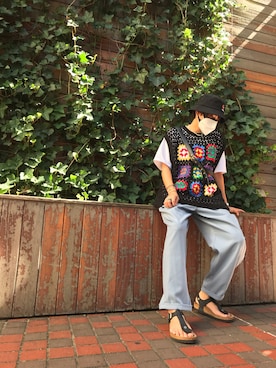 「RAGEBLUE（レイジブルー）のアイテム（帽子）」を使った、つっちさん（レディース・161cm）の秋コーディネート