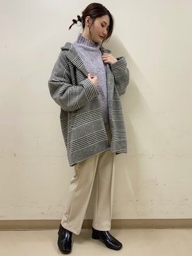 「earth music&ecology（アースミュージックアンドエコロジー）のアイテム（その他アウター）」を使った、mizukiさん（レディース・160cm）の冬コーディネート