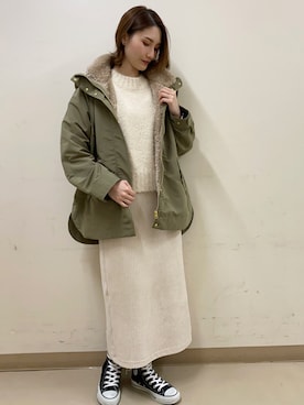 「ファーベスト」｜「アイテム（マウンテンパーカー）」を使った、mizukiさん（レディース・160cm）の冬コーディネート