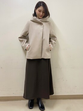 「earth music&ecology（アースミュージックアンドエコロジー）のアイテム（その他アウター）」を使った、mizukiさん（レディース・160cm）の秋コーディネート