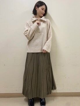 「earth music&ecology（アースミュージックアンドエコロジー）のアイテム（ブーツ）」を使った、mizukiさん（レディース・160cm）の秋コーディネート