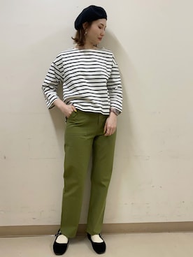 「earth music&ecology（アースミュージックアンドエコロジー）のアイテム（ハンチング/ベレー帽）」を使った、mizukiさん（レディース・160cm）の春コーディネート
