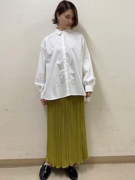 「ピスタチオ」｜「アイテム（ローファー）」を使った、mizukiさん（レディース・160cm）の秋コーディネート