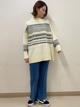 「幾何学柄」｜mizukiさん（レディース・160cm）の冬コーディネート