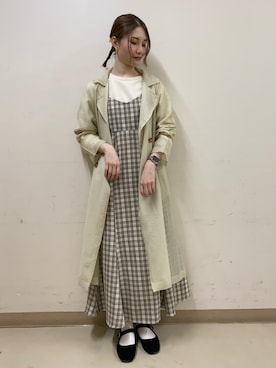 「アイテム（トレンチコート）」を使った、mizukiさん（レディース・160cm）の春コーディネート