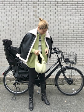 「TOFF&LOADSTONE（トフアンドロードストーン）のアイテム（ハンドバッグ）」を使った、ヤマサキ サオリさん（レディース・169cm）の冬コーディネート