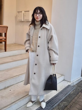 「UR'S（ユアーズ）のﾀﾞﾝﾎﾞｰﾙｺｸｰﾝﾊﾟﾝﾂ（その他パンツ）」を使った、ヤマサキ サオリさん（レディース・169cm）の冬コーディネート