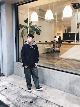 「plain-me（プレインミー）のアイテム」を使った、Adam.Cさん（メンズ・171cm）の秋コーディネート