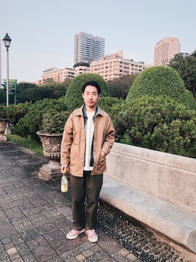 「plain-me（プレインミー）のアイテム」を使った、Adam.Cさん（メンズ・171cm）の秋コーディネート