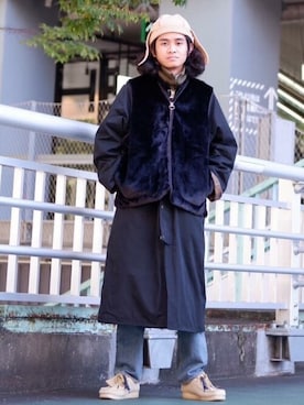 「Firsthand（ファーストハンド）のアイテム（モカシン/デッキシューズ）」を使った、Firsthandさん（メンズ・170cm）の秋コーディネート