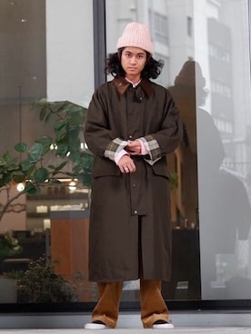 「コーデュロイパンツ」｜「アイテム（ステンカラーコート）」を使った、Firsthandさん（メンズ・170cm）の秋コーディネート