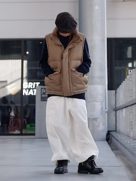 「menswear」｜「アイテム（ダウンジャケット/コート）」を使った、Firsthandさん（メンズ・172cm）の秋コーディネート
