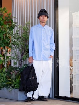 「Firsthand（ファーストハンド）のアイテム（カーゴパンツ）」を使った、Firsthandさん（メンズ・172cm）の冬コーディネート