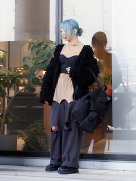 「Firsthand（ファーストハンド）のアイテム（スウェットパンツ）」を使った、Firsthandさん（レディース・156cm）の冬コーディネート
