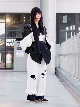 「Firsthand（ファーストハンド）のアイテム（スウェットパンツ）」を使った、Firsthandさん（レディース・164cm）の冬コーディネート