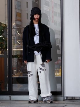 「Firsthand（ファーストハンド）のアイテム（スウェットパンツ）」を使った、Firsthandさん（レディース・164cm）の冬コーディネート