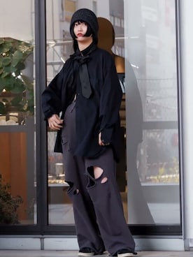 「Firsthand（ファーストハンド）のアイテム（スウェットパンツ）」を使った、Firsthandさん（レディース・164cm）の冬コーディネート