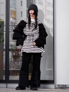 「Firsthand（ファーストハンド）のアイテム（帽子）」を使った、Firsthandさん（レディース・164cm）の冬コーディネート