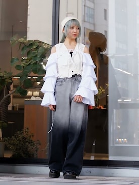 「Firsthand（ファーストハンド）のアイテム（ベスト）」を使った、Firsthandさん（レディース・156cm）の冬コーディネート