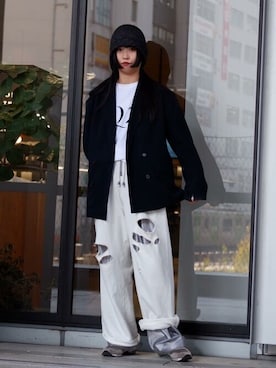 「Firsthand（ファーストハンド）のアイテム（スウェットパンツ）」を使った、Firsthandさん（レディース・164cm）の冬コーディネート