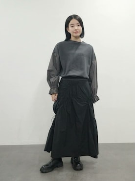 「Firsthand（ファーストハンド）のアイテム（スウェット）」を使った、Firsthandさん（レディース・161cm）の冬コーディネート
